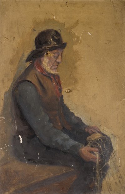 Seated Fisherman by English School English School